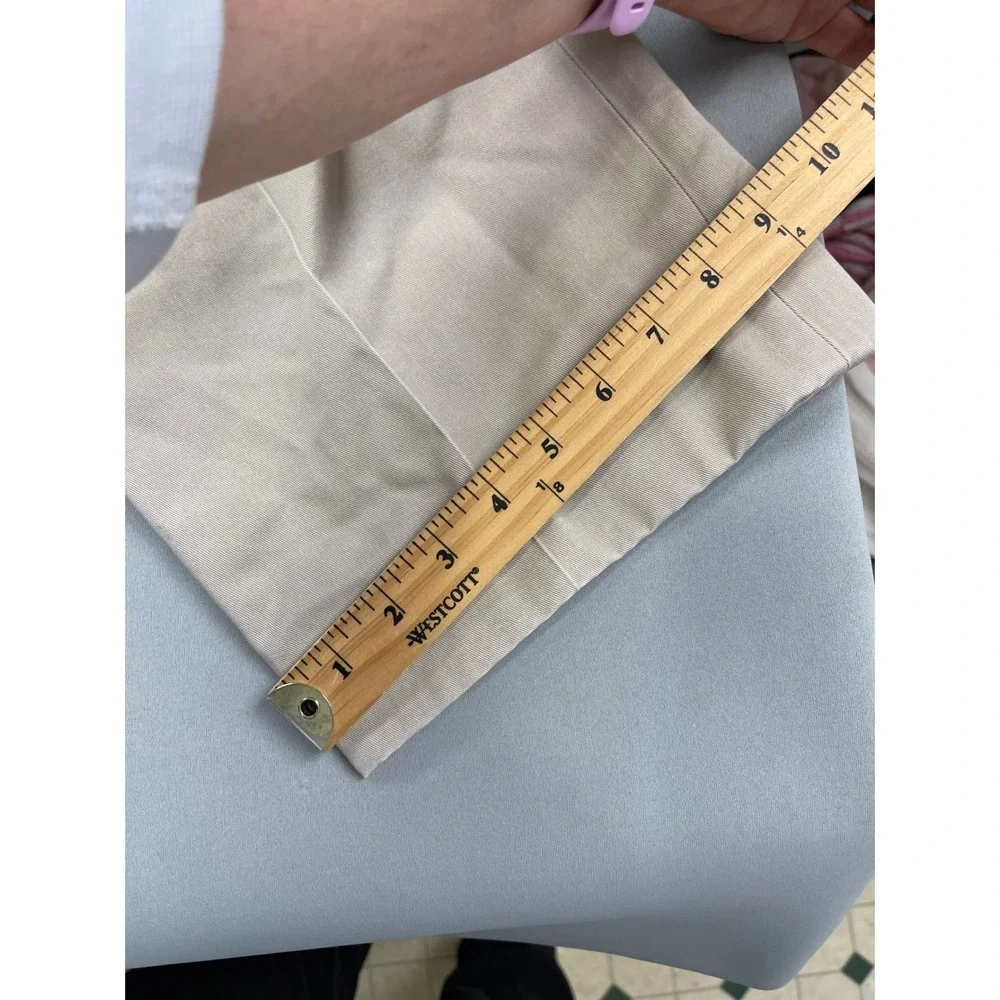 LL Bean Mens Comfort Waist Chinos Tan Khaki Flat Front Cotton Pants 37x26 262555
